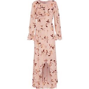 Mikael Aghal Floral Ruffle Maxi Dress